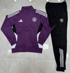 25-26 Manchester United Purple Thailand Soccer Jacket Uniform-4627