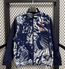 (S-3XL) 25-26 Bayern München Graffiti Blue Thailand Soccer Trench Coat-7209