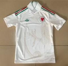 (S-4XL) 26-27 Wales Away White Thailand Soccer Jersey AAA-512