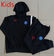 25-26 Paris SG Black Kids/Youth Soccer Jacket Unifrom With Hat-815