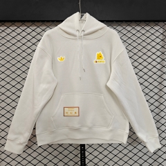 (S-3XL) Retro Embroidered Version Roma White Thailand Soccer Tracksuit Top With Hat-CS