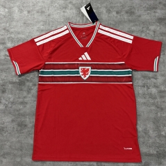 (S-4XL) 26-27 Wales Home Red Thailand Soccer Jersey AAA-4506