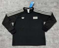 (S-4XL) 25-26 Adi&Oasis Black Thailand Soccer Tracksuit Top-4506