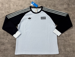 (S-4XL) 25-26 Adi&Oasis Blue Thailand Soccer Tracksuit Top-4506