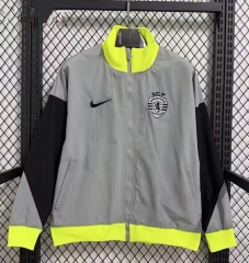 25-26 Sporting Clube de Portugal Light Grey Thailand Trench Coats-8268