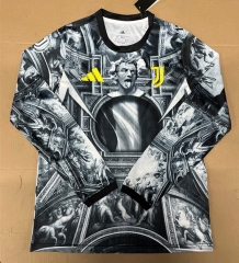 26-27 Juventus Black&White LS Thailand Soccer Jersey AAA-9409