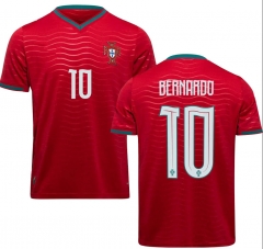 (S-4XL) 2026 World Cup Portugal Home Red (BERNARDO #10) Thailand Soccer Jersey AAA