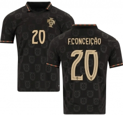 25-26 Special Version Portugal Black (F.Conceição #20) Thailand Soccer Jersey AAA-4506