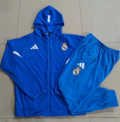 25-26 Real Madrid Laker Blue Thailand Soccer Jacket Uniform With Hat-815