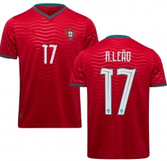 (S-4XL) 2026 World Cup Portugal Home Red (R.Leão #17) Thailand Soccer Jersey AAA