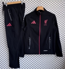 25-26 Liverpool Black Thailand Soccer Coat Uniform-2315