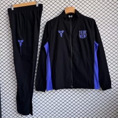 25-26 Barcelona Black Thailand Soccer Coat Uniform-2315