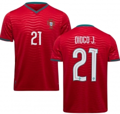 (S-4XL) 2026 World Cup Portugal Home Red (DIOGO J. #21) Thailand Soccer Jersey AAA