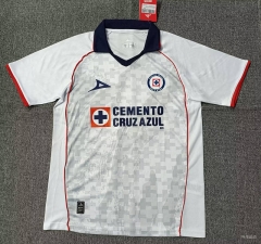 (S-4XL) 26-27 Cruz Azul Away White Thailand Soccer Jersey AAA-5378