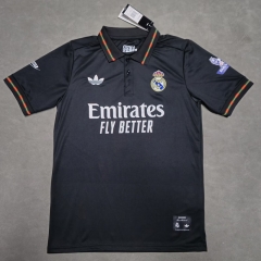 25-26 Real Madrid Black Thailand Polo Shirt-4728
