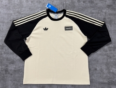 (S-4XL) 25-26 Adi&Oasis Khaki Thailand Soccer Tracksuit Top-4506