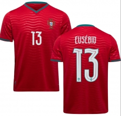 (S-4XL) 2026 World Cup Portugal Home Red (Eusébio #13) Thailand Soccer Jersey AAA