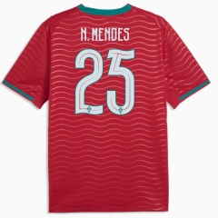 (S-4XL) 2026 World Cup Portugal Home Red (N.MENDES #25) Thailand Soccer Jersey AAA