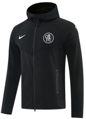 25-26 Chelsea Black Thailand Soccer Jacket With Hat-LH