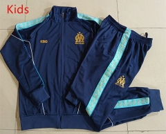 25-26 Ribbon Version Olympique Marseille Up-Cyan Kids/Youth Soccer Jacket Uniform-815