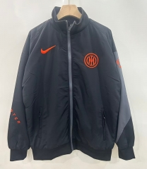 25-26 Inter Milan Black Thailand Embroidered Trench Coats-0255