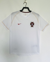 Retro Version 2006 Portugal 2nd Away White Thailand Soccer Jersey AAA-811