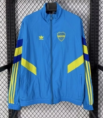 (S-3XL) 26-27 Boca Juniors Light Blue Thailand Trench Coats-0485