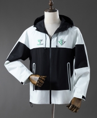 25-26 Real Betis Black&White Thailand Trench Coats With Hat-0255