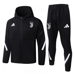 25-26 Juventus FC Black Thailand Soccer Jacket Uniform With Hat-815