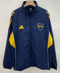 25-26 Boca Juniors Royal Blue Thailand Embroidered Trench Coats-0255