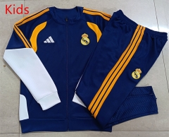 26-27 Real Madrid Royal Blue Kids/Youth Soccer Jacket Uniform-815