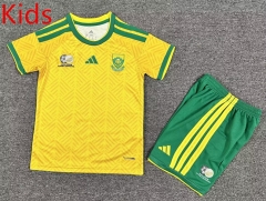 26-27 South Africa Home Yellow Kids/Youth Soccer Uniform-7809