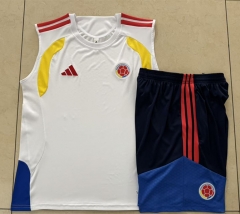 26-27 Colombia White Thailand Soccer Tracksuit Vest-815