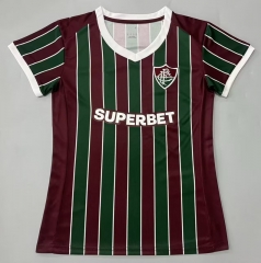 26-27 Fluminense de Feira Home Red&Green Women Thailand Soccer Jersey AAA-908