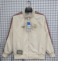 25-26 Flamenco Beige Thailand Soccer Trench Coat-8268