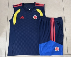 26-27 Colombia Royal Blue Thailand Soccer Tracksuit Vest-815