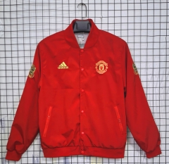 Retro Version 19-20 Manchester United Red Thailand Trench Coats-8268