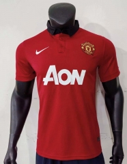 Retro version 13-14 Manchester United Home Red Thailand Soccer Jersey AAA-0871