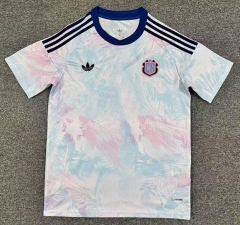 (S-4XL) 26-27 Costa Rica Away White&Blue Thailand Soccer Jersey AAA