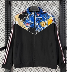 26-27 Manchester United Black Thailand Trench Coats-8268