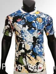 Player version 26-27 Retro Version Manchester United Blue&White Thailand Soccer Jersey AAA-9753