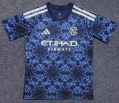 (S-4XL) 26-27 New York City Away Blue&Black Thailand Soccer Jersey AAA