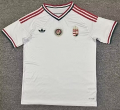 (S-4XL) 26-27 Hungary Away White Thailand Soccer Jersey AAA