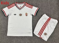 26-27 Hungary Away White Kids/Youth Soccer Uniform-7809