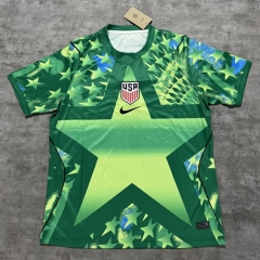 (S-4XL) 26-27 USA Goldkeeper Green Thailand Soccer Jersey AAA-4506