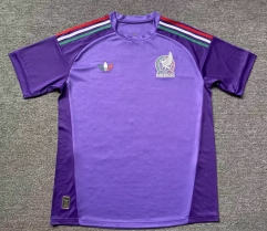 (S-4XL) 26-27 Mexico Goalkeeper Purple Thailand Soccer Jersey AAA-912