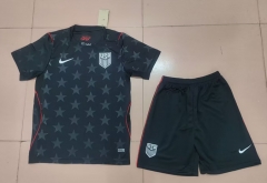 26-27 USA Away Black Soccer Unifrom-718