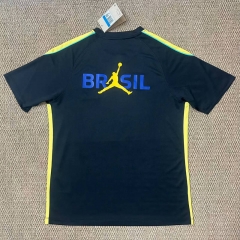(S-4XL) 26-27 Brazil Black Thailand Training Soccer Jersey AAA-2315