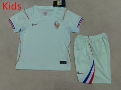 2026 World Cup France Away Light Green Kids/Youth Soccer Uniform-507