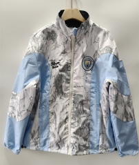 26-27 Manchester City White&Black Double-Sided Wear Embroidered Thailand Trench Coats-0255